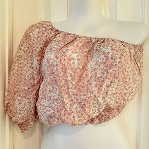 Banana Republic Pink Floral Off-Shoulder Blouse